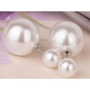 Double Sided Faux Pearl Earrings